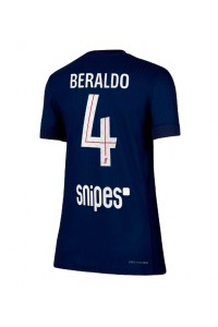 Paris Saint-Germain Lucas Beraldo #4 Jalkapallovaatteet Naisten Kotipaita 2025-26 Lyhythihainen